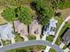An aerial view of well-maintained homes with green lawns and mature trees along a neighborhood street at 4717 Inverness Dr, Leesburg, FL 34748