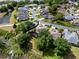 Aerial view showcases single-Gathering homes with screened patios in a lush, well-maintained residential community at 4717 Inverness Dr, Leesburg, FL 34748