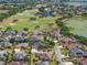 Scenic aerial view of a residential area adjacent to a verdant golf course and serene ponds at 630 Laurel Run, The Villages, FL 32162