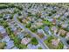 A picturesque aerial view showcasing a well-planned residential community with lush greenery and winding streets at 725 Beldon Ct, The Villages, FL 32162