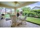 Inviting screened patio with comfortable seating and lush green surroundings at 725 Beldon Ct, The Villages, FL 32162