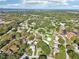 Wide aerial shot of a community surrounded by lush foliage and waterways at 915 Sutherland Ct, Leesburg, FL 34788
