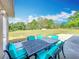 Outdoor patio with seating and green backyard view at 13013 County Road 561A, Clermont, FL 34715