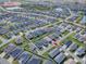 Expansive aerial view of a residential community featuring well-maintained homes and community amenities at 1914 Hux Ct, The Villages, FL 34762