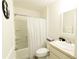 Well-lit bathroom featuring modern fixtures and amenities, providing a clean and functional space for daily routines at 1914 Hux Ct, The Villages, FL 34762