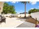 Inviting backyard featuring a concrete patio area, tropical landscaping, and a well-maintained white privacy fence at 2042 Hydrangea Ave, The Villages, FL 32162