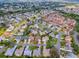 Expansive aerial view of a residential neighborhood featuring well-maintained homes and green landscapes at 2103 Patino Ln, The Villages, FL 32159