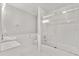 Bright bathroom featuring white subway tiles in shower and matching vanity at 2870 Belinda Dr, Deland, FL 32720