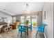 Bright dining space with adjacent living room and blue dining set, perfect for entertaining at 6342 Whittle Ct, The Villages, FL 32163