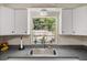 Bright kitchen featuring a stainless steel sink beneath a window with a serene outdoor view at 7115 Lake Ola Dr, Mount Dora, FL 32757