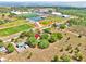 Aerial view showcases property close to athletic fields, sports facilities, and schools at 16724 Highland Ave, Montverde, FL 34756