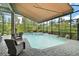 An inviting pool features a hot tub, screened lanai, and a retractable awning for shade at 2497 Heritage Green Ave, Davenport, FL 33837