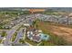 Aerial view of the community and the clubhouse featuring a pool and playground, offering recreational opportunities at 3235 Buoy Cir, Winter Garden, FL 34787