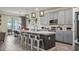 Spacious kitchen with white countertops, gray cabinets, stainless steel appliances and modern pendant lighting at 3235 Buoy Cir, Winter Garden, FL 34787