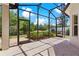 Large screened lanai showcasing a view of the fenced backyard at 33222 Irongate Dr, Leesburg, FL 34788