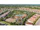 Expansive aerial shot of neighborhood featuring pristine landscaping, community pool, and lush green spaces at 4328 Acorn Ct, Davenport, FL 33837
