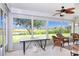 Enclosed patio boasts stunning backyard and pond views at 4723 Saint Andrews Arc, Leesburg, FL 34748