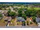 Drone image of the property in its neighborhood showing the home's proximity to nearby golf course and neighborhood at 8198 Se 164Th Pl, Summerfield, FL 34491