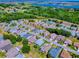 An aerial view shows the location of the home in a community with lake views and surrounded by golf courses at 910 Eagles Lndg, Leesburg, FL 34748