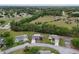 Aerial view showcasing the neighborhood homes and surrounding grassy areas with mature trees at 10689 Se 174Th Loop, Summerfield, FL 34491