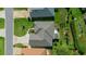 Aerial view of roof and backyard featuring an umbrella covered table at 11860 Se 179Th St, Summerfield, FL 34491