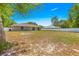 Spacious backyard featuring a white fence, mature trees, and a well-maintained lawn for outdoor enjoyment at 12150 Se 88Th Ct, Belleview, FL 34420
