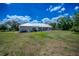 Spacious backyard features a covered patio and a fully fenced yard, perfect for outdoor living at 15141 Farm Rd, Groveland, FL 34736