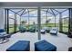 Comfortable lanai with lounge chairs and scenic views of the well-maintained backyard at 1688 Littleleaf Boxwood Loop, Mascotte, FL 34753