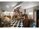Spacious garage with ample storage and checkered flooring at 3209 Manatee Rd, Tavares, FL 32778