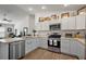 Open kitchen with stainless steel appliances, light-colored cabinets, and views into the living area at 3222 Miller Stachler St, The Villages, FL 32163