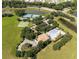 Community amenities are shown in aerial view, including a pool, tennis courts, and basketball court surrounded by trees and green lawns at 5138 Rishley Run Way, Mount Dora, FL 32757