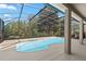 Screened-in pool area with an inground pool and shade trees at 5138 Rishley Run Way, Mount Dora, FL 32757