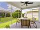 View of Lanai with chairs and beautiful landscaping at 870 Danforth Ct, The Villages, FL 32162