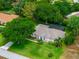 Aerial view of a well-maintained home with a large yard, mature trees, and a screened-in pool at 11811 Ridge View Cir, Clermont, FL 34711