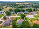 Beautiful aerial view of a residential neighborhood with mature trees and well-maintained lawns at 11811 Ridge View Cir, Clermont, FL 34711