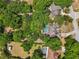 Overhead view of a home with a screened pool surrounded by mature trees and a large yard at 1254 Magnolia Farms Ct, Eustis, FL 32726