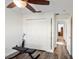 View of workout space with exercise equipment and a closet, perfect for a home gym at 15501 Markham Dr, Clermont, FL 34714