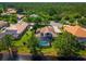 Aerial view of property showing large lot, lake access, pool, and solar at 2029 Stefano Ct, Mount Dora, FL 32757