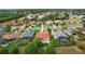 Aerial view of a quiet residential neighborhood with mature trees and well-maintained lawns at 38716 Oak Place Ct, Lady Lake, FL 32159