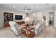 Spacious living room featuring neutral tones, modern lighting, and plush seating for relaxing or entertaining at 5195 Greens Dr, Lady Lake, FL 32159