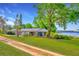Charming single-story home with a well-maintained lawn and beautiful lake views at 9510 Suggs Rd, Clermont, FL 34711