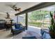 Enclosed patio with a ceiling fan, and a view of the outdoors at 1047 Timbervale Trl, Clermont, FL 34715