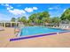 Large community pool with lounge chairs and a clear blue surface at 14305 Pine Cone Trl, Clermont, FL 34711