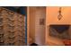 Bathroom with blue accents, marble counter, decorative shower curtain, and ample natural light at 17930 Se 83Rd Melody Ave, The Villages, FL 32162