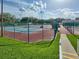Active community tennis court with professional surface and well-maintained fencing at 25524 Maurepas Ln, Leesburg, FL 34748