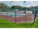 Community tennis courts surrounded by green fencing and lush green grass, providing a recreational amenity at 25524 Maurepas Ln, Leesburg, FL 34748