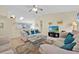 Comfortable living room with sofas, ceiling fan, and television at 2855 Picadilly Cir, Kissimmee, FL 34747
