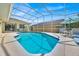Inviting screened-in pool offers a refreshing escape, complemented by comfortable seating and a sunny patio area at 2855 Picadilly Cir, Kissimmee, FL 34747