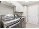 Well-organized laundry room equipped with new front load washer and dryer at 973 Baisley Trl, The Villages, FL 32162