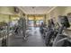 Community gym features various fitness machines, including weights, treadmills, and ellipticals, perfect for active residents at 10069 Lake Miona Way, Oxford, FL 34484